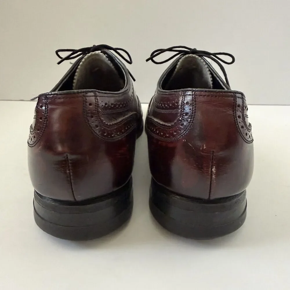 Vintage Florsheim 30353 Mens 11 D Burgundy Leather Longwing Wingtip Brogue